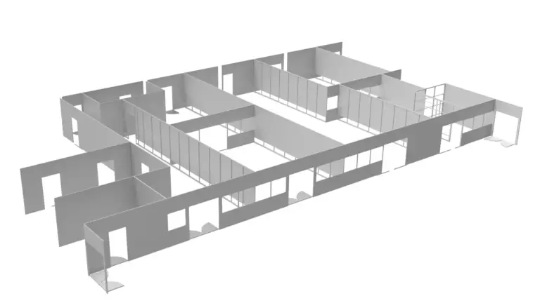 Konzept eines Reinraumgrundrisses
