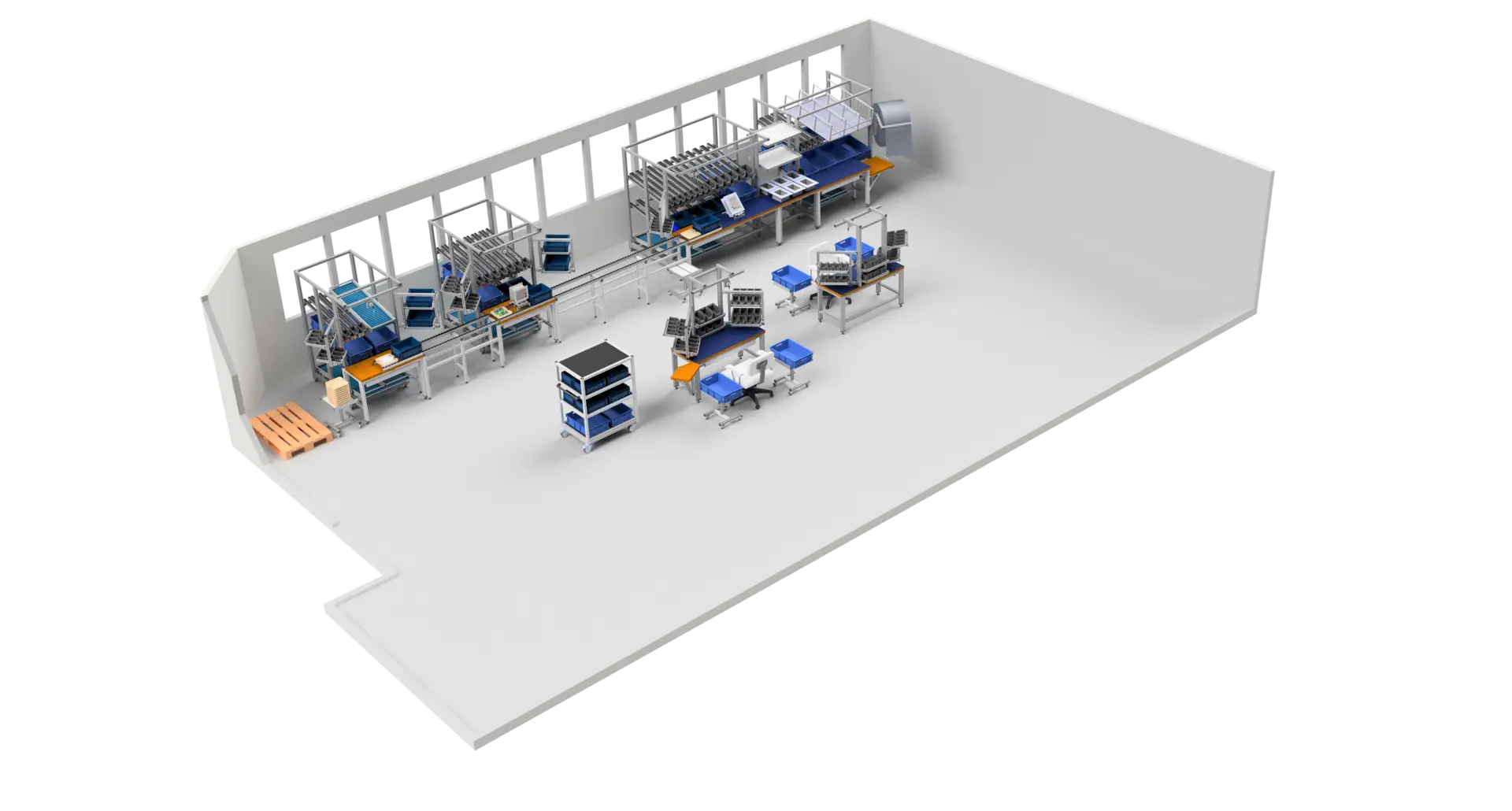 Animation einer Montagelinie